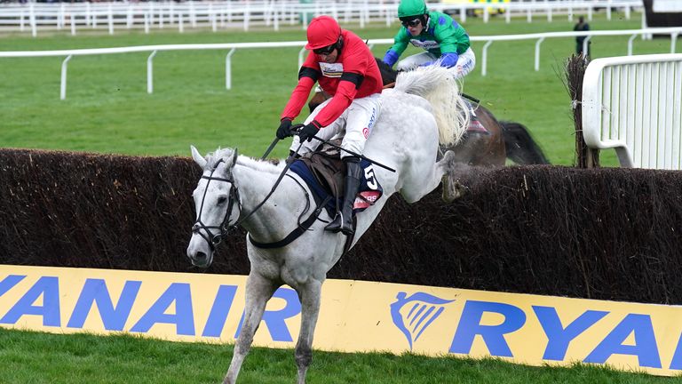 Grey Dawning wins the Turners Novices' Chase at Cheltenham