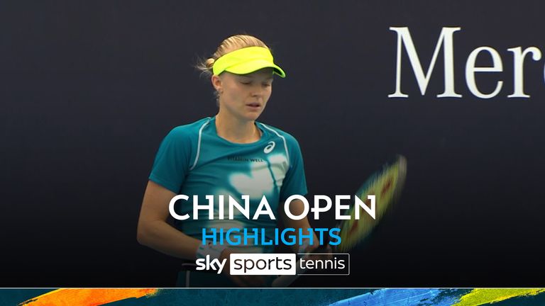 Highlights of Clara Tauson's victory over Harriet Dart in the opening round of the China Open.