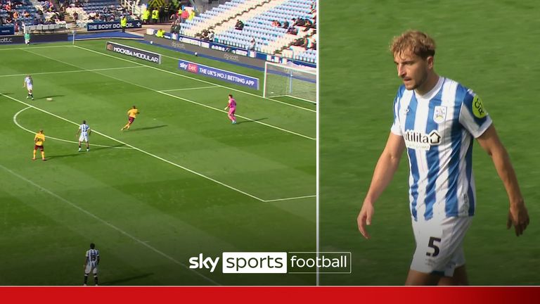 Huddersfield Town defender Michal Helik had this moment to forget during his side's 3-1 defeat at home to Northampton Town.