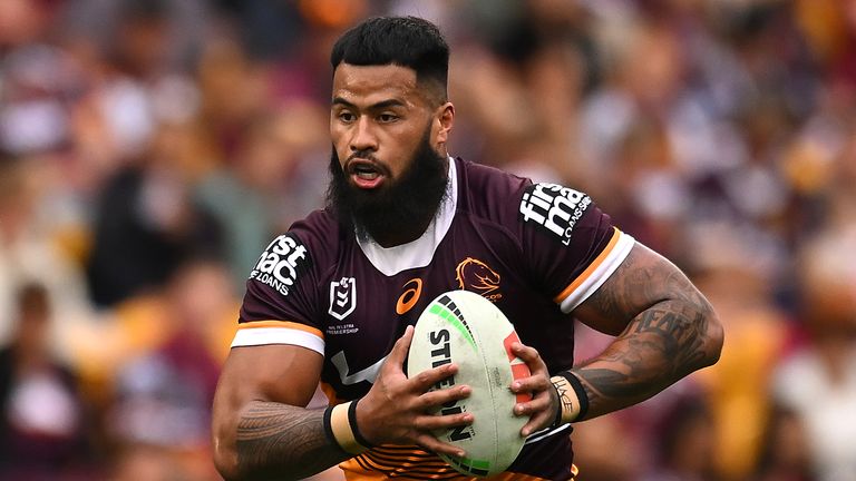 Payne Haas of the Broncos in ac during the round 21 NRL match between Brisbane Broncos and Canterbury Bulldogs at Suncorp Stadium, on July 27, 2024, in Brisbane, Australia.